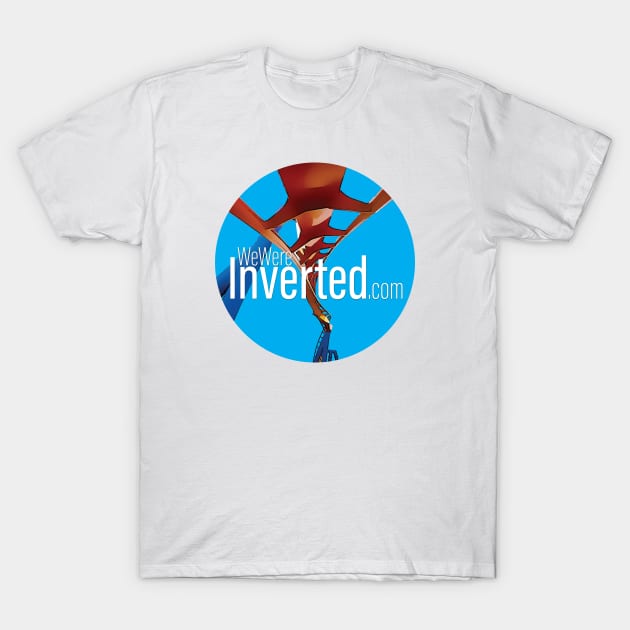 We Were Inverted Logo | Blue Circle | Inset Text T-Shirt by We Were Inverted